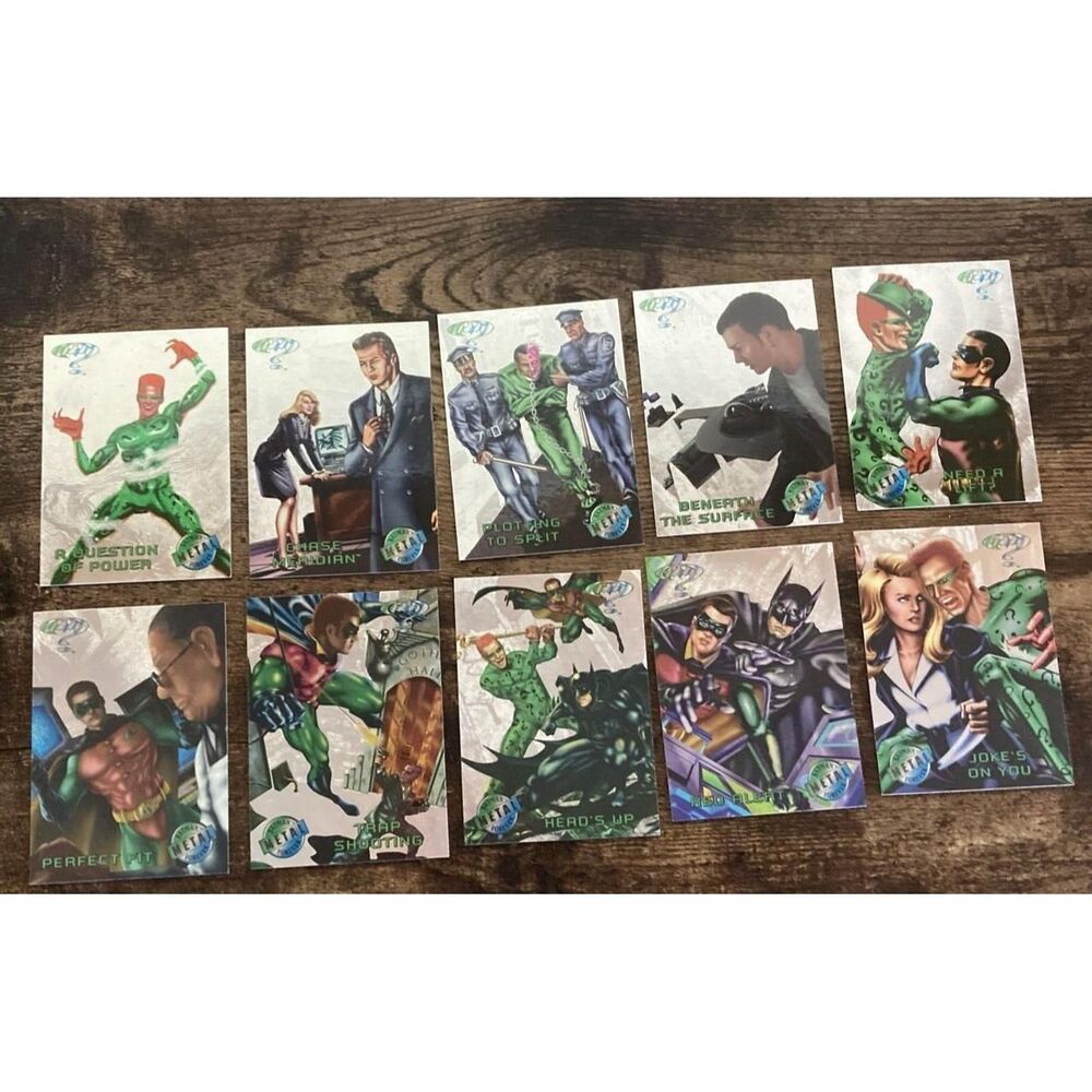 lot of 10 1995 Fleer Batman Forever Metal Insert Cards